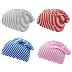 Sonia Originelli Beanie Berretto Bambino "Strisce UNI" Marittimo Jersey Nuovo - Foto 1 di 15
