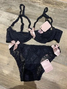 Reggiseno Agent Provocateur Vintage "THERESE" Med Mutandine Piccolo Nuovo con etichette! - Foto 1 di 3