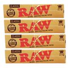 4 X RAW King size Slim Classic Natural Unrefined Papers Smoking Tobacco Paper
