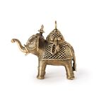 Hand Crafted Elephant Design Metal Decorative Jewelry Box with Antique Look