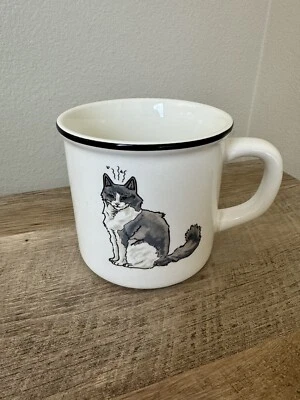 Taza de café Pottery Barn FRIENDS taza de gato maloliente gres retirado Foto 1 de 4