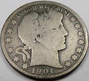 1901-O Barber 50¢ Half Dollar - Picture 1 of 2