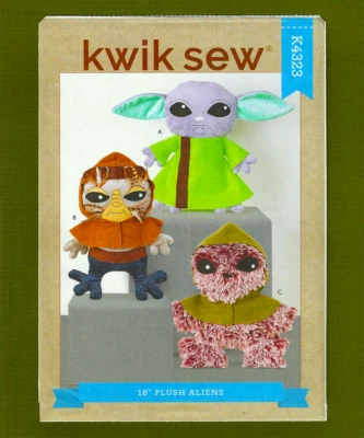 Plush Aliens Stuffed Toys Sewing Pattern 18" Tall, Great for Gifts Kwik Sew 4323 - Image 1 of 4