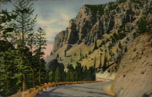 Wyoming Scene in Hogback Canon Yellowstone WY Postcard Pinedale WY - Picture 1 of 2