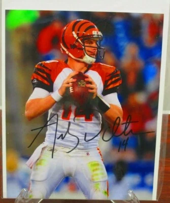 Andy Dalton, #14, Cincinnati Bengals, foto assinada com certificado de autenticidade em plástico transparente - Imagem 1 de 3