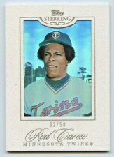 Rod Carew 2006 Topps Sterling FRAMED WHITE SUEDE Parallel Card SP/50 #141 HOF