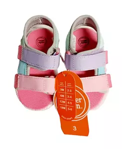 Wonder Nation Kleinkind Mädchen Colorblock verstellbare Sandalen Größe 3, Alter 3-6 Monate. - Bild 1 von 4