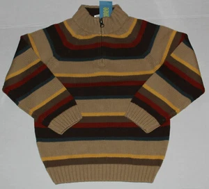 5 NWT Gymboree COWBOY TRAILS Brown Striped SWEATER Boys - Picture 1 of 3