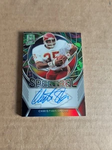 2024 Spectra Christian Okoye Spectral Signatures Neon Marble Auto 1/4 Chiefs!!! - Bild 1 von 2