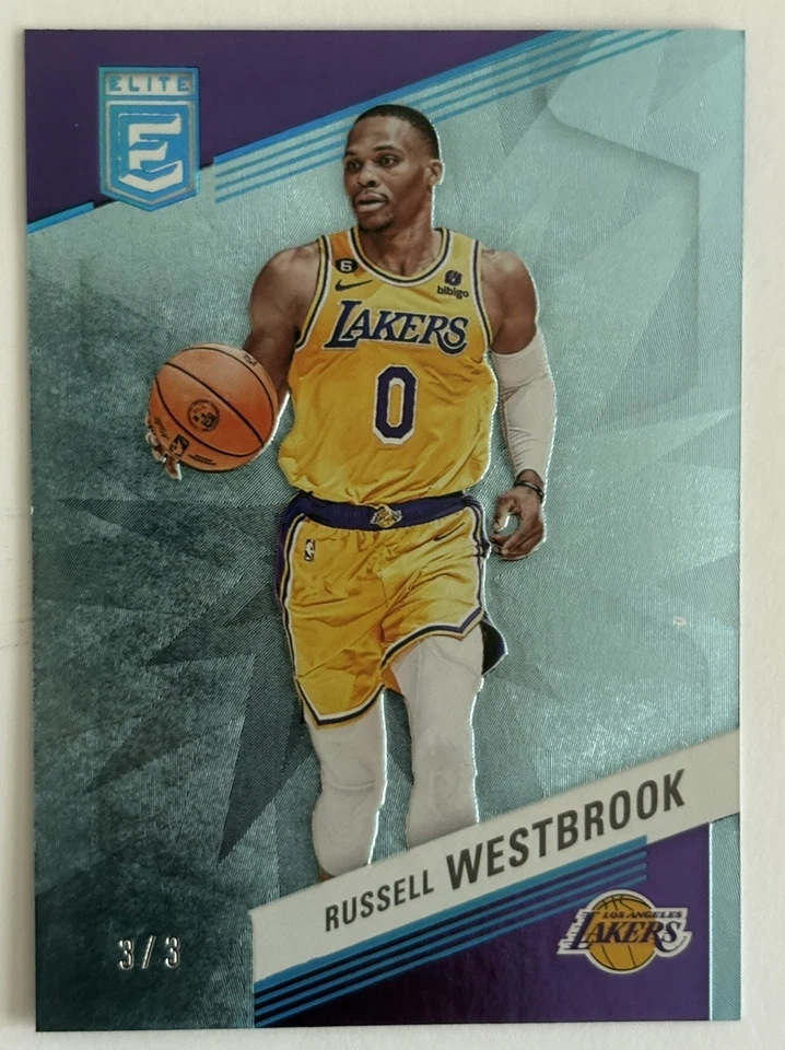 2022-23 Panini Donruss Elite FOTL Platino Paralelo Russell Westbrook #3/3 Kings Foto 1 de 2