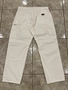 Men's 36X30 Dickies White Painters Carpenter Pants Work Canvas Relaxed EU225WH - Picture 1 of 9