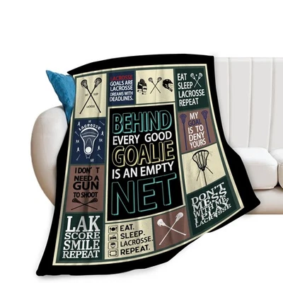 Manta de lacrosse deportiva tiro polar franela felpa ropa de cama suave decoración 40x50 pulgadas Foto 1 de 4