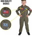 Fun Shack Military Pilot Costume Kids Aviator Flightsuit Air Cadet No Hat  10-12