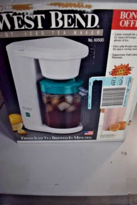 Máquina de té helada West Bend de 2 cuartos con juego de 4 vasos adicionales - ¡Caja original! - LIMPIO Foto 1 de 4
