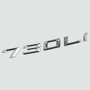 Silver Chrome 730Li Car Flat Letter Number Rear Trunk Boot Badge Emblem For BMW - Foto 1 di 1