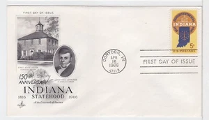 TurtlesTradingPost- Indiana Statehood #1308- 1966 FDC Artcraft Cachet - Picture 1 of 1