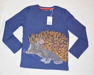 Mini Boden Superstitch Shirt Porcupine Hedgehog Long Sleeve NWT New 7-8 - Picture 1 of 6