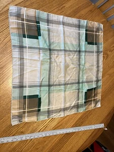 Vintage ECHO Silk Scarf 26" Square Plaid Mint Green And Browns EUC - Picture 1 of 6