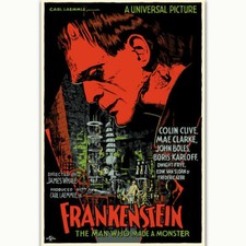 Frankenstein Universal Monsters Horror Movie Print Art Silk Poster