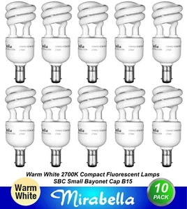 10 x 8W B15 Compact Fluorescent Lamps Globes Bulbs Warm CFL SBC Small Bayonet - Picture 1 of 7