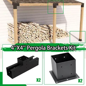 Kit de soporte para pérgola de 4""x4"" interior 3,5x3,5 3 vías T-angl carpintería hágalo usted mismo poste 4 piezas - Imagen 1 de 24