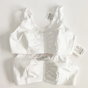 NEW Amoena Frances 2128 Mastectomy Bras, Set of 2, White Front Close Size S-A/B - Picture 1 of 4