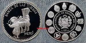PERÚ año 1997. 1 NUEVO SOL PLATA 3ª SERIE IBEROAMERICANA "DANZA DE LAS TIJERAS" - Bild 1 von 3