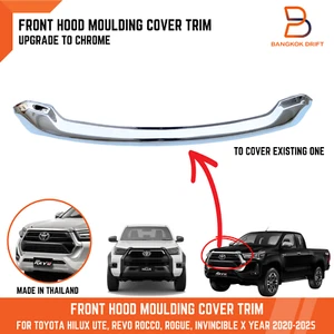 Modanatura copricofano anteriore cromato per Toyota Hilux Revo Pickup 20-25 - Foto 1 di 8