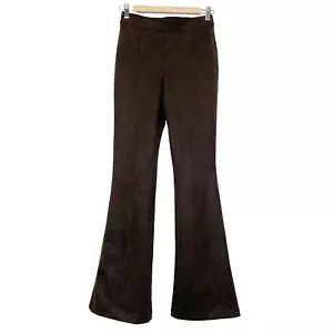 Spanx Faux Suede Flare Pants Womens Small Brown Pull On Tummy Control Stretch - Picture 1 of 11