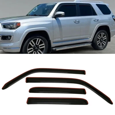 IN-CHANNEL Smoke Window Visors Sun Vent Rain Guard Fit 2010-2021 Toyota 4Runner Foto 1 de 4