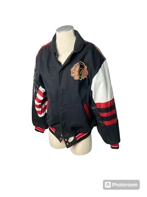 Винтажная мужская куртка НХЛ Chicago Blackhawks JH Design XL с индийским логотипом хоккейная бомба - Изображение 1 из 4