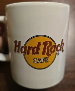 Hard Rock Cafe Coffee Mug Brown Gold Black Logo White Ceramic Cup - Picture 1 of 1