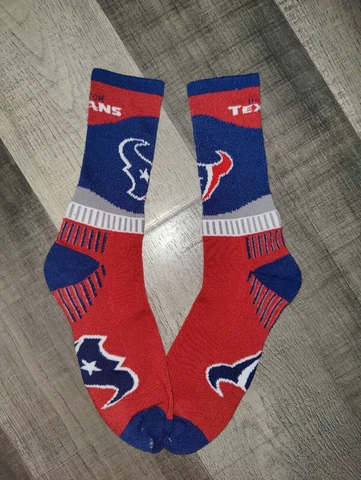 Houston Texans Mens Red Sports Fan NFL Team Crew Socks Large Cover