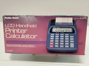 Vintage Radio Shack LCD Handheld Printer Calculator-tested-original box/instruct - Picture 1 of 10