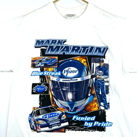 Vintage Mark Martin Fueled By Pride Chase T-shirt Large Nascar Double Sided Cover