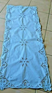 ALTE TISCHDECKE Tischdecke Schnürspitze 1,10mx45cm #OLD map - Bild 1 von 4