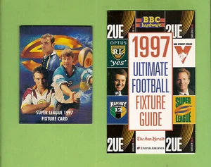 #D65. TWO(2) 1997 SUPER LEAGUE FIXTURE CARDS - BBC & TELSTRA - Picture 1 of 3