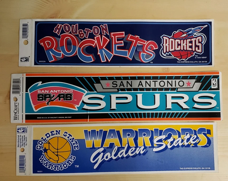 Golden State Warriors,  Rockets & Spurs Official NBA Team Bumper Stickers Decal - Image 1 of 1