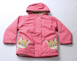 Boden Girl's Sherpa Lined Anorak CD4 Rose Pink Peeking Cats Size 3-4Y NWT - Picture 1 of 6