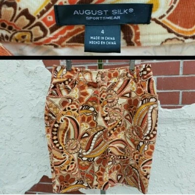 NUEVO Mujer AUGUST SEDA Pana Falda Lápiz TALLA 4 Foto 1 de 4