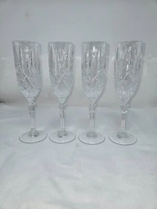 MARQUIS BY WATERFORD MARKHAM CLEAR CRYSTAL 10" FLUTED CHAMPAIGN GOBLETS SET OF 4 - Picture 1 of 11