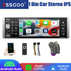 Essgoo Single 1 Din Car Stereo Fm Radio Apple Carplay/android Auto Head Unit Usb
