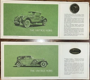 Insignia emblema Marmon V-16, 1967 Atarax The Vintage Years publicidad impresa 1931 - Imagen 1 de 8