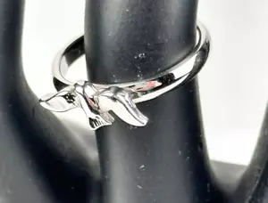 Sarah Coventry Ring Silver Tone Bird in Flight Seagull Adjustable Signed Vintage - Picture 1 of 10