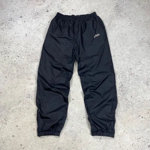 ASICS Men’s Vintage Nylon Track Pants Black Size S Made in Hong Kong - Picture 1 of 7