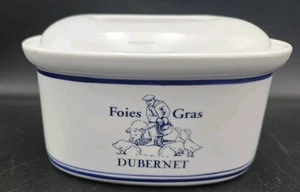 Vintage Apilco White French Porcelain Lidded Butter  Foie Gras Dubernet Terrine - Picture 1 of 4