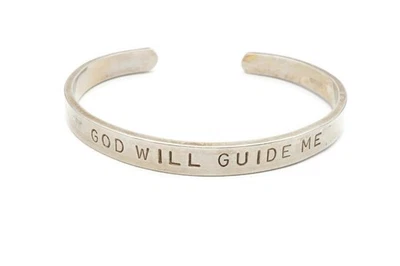 Brazalete de plata de ley 925 God Will Guide Me 7,5" Foto 1 de 4