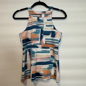 Deletta Anthropologie Isa Brushstroke Neckholder Cutout ärmelloses Top Größe S - Bild 1 von 7
