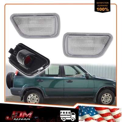 Lámparas de luz de señalización lateral para parachoques trasero lente transparente Honda CR-V CRV 1997-2001 2 PIEZAS Foto 1 de 4