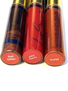 Lot of 3 LipSense Lip Gloss Bundle SeneGence Set Reds Cherry Scarlet Red Glitter - Picture 1 of 3